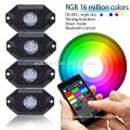 RGB LED Rock Light With Bluetooth / Cell Phone / Timing / Music Mode / Flashing / Automatic Control Under OffRoad Truck SUV ATV